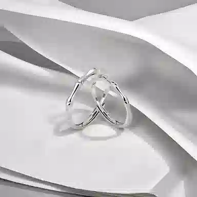 前方大荒野 青梅竹马对戒竹报平安清新浪漫新中式简约时尚小众设计甜蜜示爱精致时髦独特气质 钛钢 戒指 男女同款情侣款