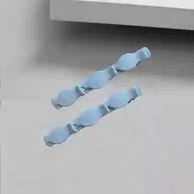 前方大荒野 双层编发一字夹鸭嘴夹前额碎发侧边夹简约清新时尚甜美可爱时髦刘海夹 亚克力/树脂 蓝色发夹 女款