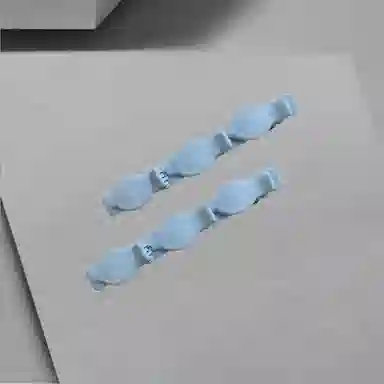 前方大荒野 双层编发一字夹鸭嘴夹前额碎发侧边夹简约清新时尚甜美可爱时髦刘海夹 亚克力/树脂 蓝色发夹 女款