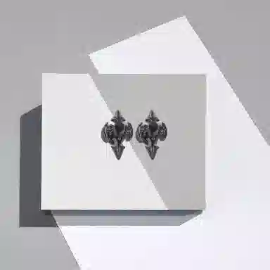 前方大荒野 异形十字架街头嘻哈朋克风欧美时尚小众设计日常通勤百搭潮酷痞帅气质#好运 钛钢 耳钉 男款