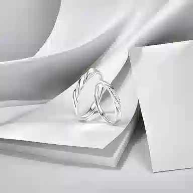 前方大荒野 恋爱频率对戒甜蜜示爱温柔相伴浪漫迷人精致小巧时尚小众设计轻奢高级感独特气质时髦开口 钛钢 戒指 男女同款情侣款