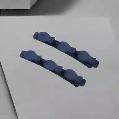 前方大荒野 双层编发一字夹鸭嘴夹前额碎发侧边夹简约清新时尚甜美可爱时髦刘海夹 亚克力/树脂 蓝色发夹 女款