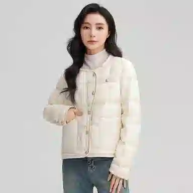 鸭鸭 舒适经典休闲时尚短款防寒连帽保暖轻薄羽绒服 女款