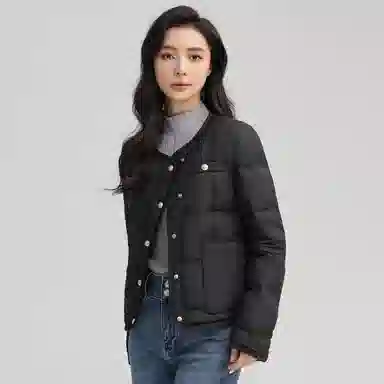 鸭鸭 舒适经典休闲时尚短款防寒连帽保暖轻薄羽绒服 女款