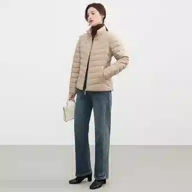 鸭鸭 纯色通勤连帽轻薄款短款外穿时尚百搭羽绒服 女款