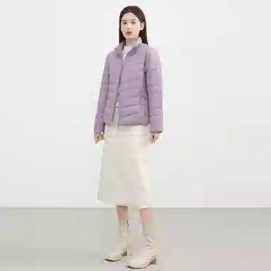 鸭鸭 纯色通勤连帽轻薄款短款外穿时尚百搭羽绒服 女款