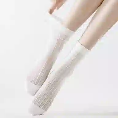 黛梦恋 透气凉感超薄纯色简约中筒袜 女款