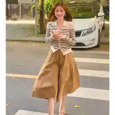 桴生 韩系条纹舒适百搭内搭针织衫 女款