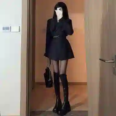 桴生 韩系幂式秋收腰显瘦腰带西服外套西装 女款