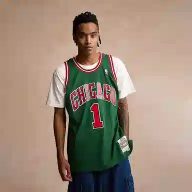 Mitchell & Ness NBA 08-09 Chicago Bulls Rose 1 Jersey Green