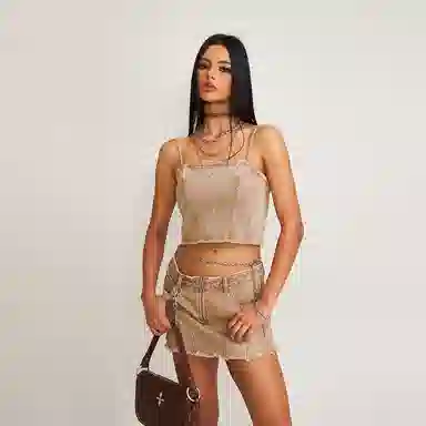 SMFK COMPASS RIVET PATINA LEATHER CHOCKER SMALL