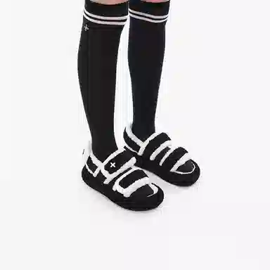 SMFK Cross Fur Platform Sandals