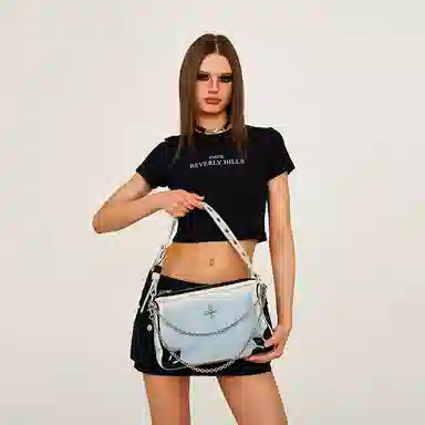 SMFK Compass Kitty Denim Bag