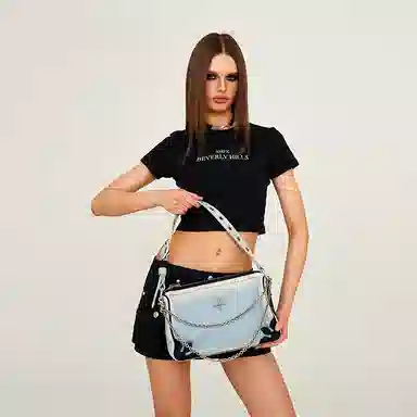SMFK Compass Kitty Denim Bag