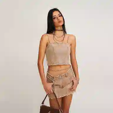 SMFK COMPASS RIVET PATINA LEATHER CHOCKER SMALL