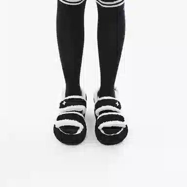 SMFK Cross Fur Platform Sandals