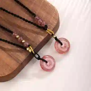 【圆满顺遂 】 老凤祥 新中式国潮 平安无事 岁岁安 轻奢小众时尚百搭高级感#好运 黑曜石 项链 男女同款情侣款