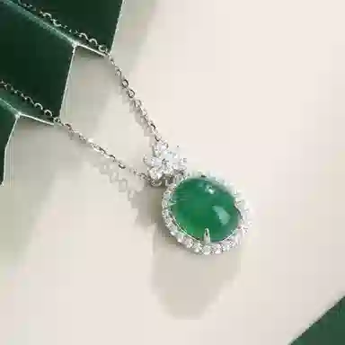 老凤祥 星辰碧珠 新中式国潮高贵大气 璀璨繁星蛋面设计彰显个性风采 小众轻奢时尚百搭高级感#好运 玉髓 项链 女款