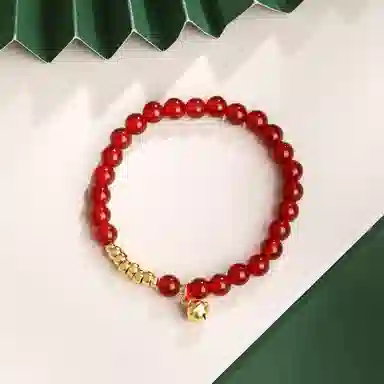 老凤祥 银铃红韵  福满乾坤吉祥如意 财运铃铛新中式国风韵味喜庆 气质轻奢简约设计#好运 玛瑙 手串 女款
