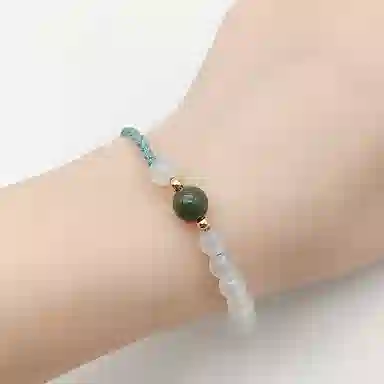 老凤祥 阳春白雪中式古典国潮风 极简百搭宫廷汉服旗袍 高级感简约风#好运 玉髓 手链 男女同款情侣款