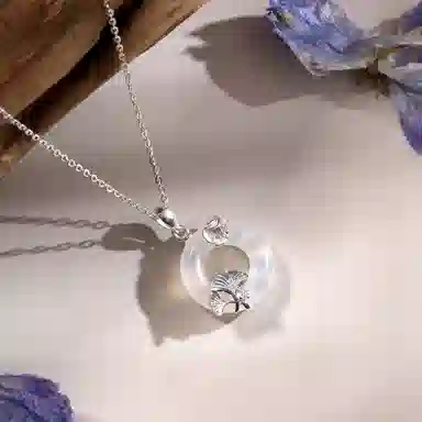 【高品质|足银|甄选冰透】  老凤祥 三生有杏平安扣 轻奢小众精致招财纳福高级感 女友恋爱百搭优雅气质锁骨链#好运天然 玉髓 项链 女款