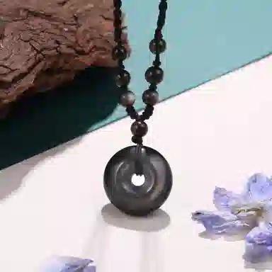 【圆满顺遂 】 老凤祥 新中式国潮 平安无事 岁岁安 轻奢小众时尚百搭高级感#好运 黑曜石 项链 男女同款情侣款