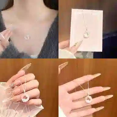 【高品质|足银|甄选冰透】  老凤祥 三生有杏平安扣 轻奢小众精致招财纳福高级感 女友恋爱百搭优雅气质锁骨链#好运天然 玉髓 项链 女款