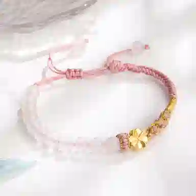 【心想事成】 老凤祥 好运四叶草手饰 新中式国风国潮精致唯美轻奢大气甜美温柔优雅高贵气质设计高级#好运 足金 按克计价 黄金手链 女款