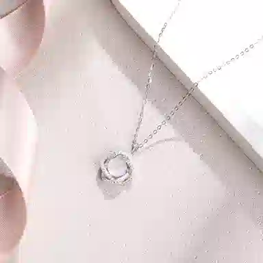 老凤祥 闪耀星球乌斯环 时来运转  新中式国风清新百搭 轻奢精致简约气质小众锁骨链#好运天然 玉髓 项链 男女同款情侣款