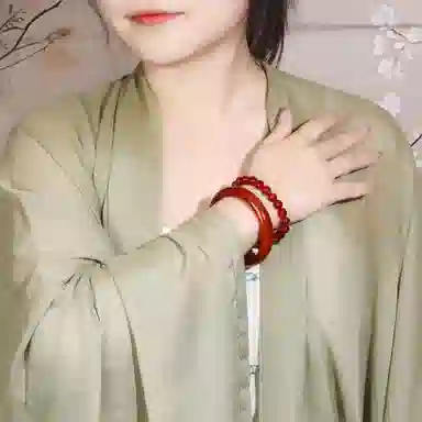 老凤祥 赤红贵妃镯 中国红新中式江南风 国潮吉祥古色古香汉服旗袍经典色 百搭高级感轻奢风 玛瑙 手镯 女款