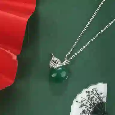 老凤祥 福禄翠宝 新中式国潮轻奢大气 招财进宝福禄双全 小众简约高级感锁骨链#好运 玉髓 项链 女款