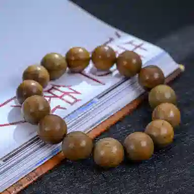 物㯖 国潮新中式文玩佛珠手链复古文艺民族风百搭纳福转运珠基础款单圈紫檀绿檀盘玩沉香木质念珠送礼盒 檀木 木作手串 男女同款情侣款