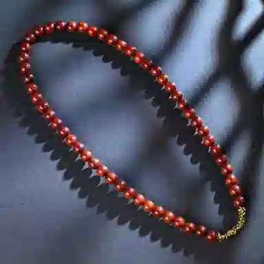 物㯖 小众设计双圈碎银几两文玩新中式轻奢高级感佛珠诸事顺遂平安喜乐八方来财盘玩念珠#寓意好物 血檀 木作手串 男女同款情侣款