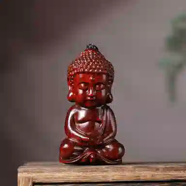 一念之间 物㯖 新中式国潮手工精雕盘玩挂件轻奢高级感车载挂饰随身把玩件招财进宝平安顺遂送礼盒#好运 檀木 木作把件 男女同款情侣款