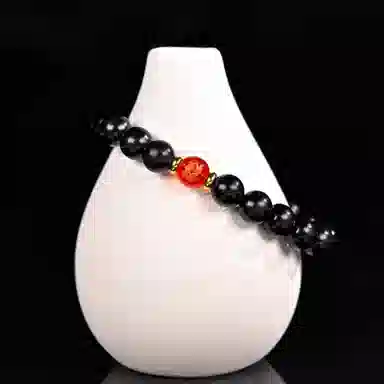 物㯖 五路财神财源滚滚多彩琉璃新中式国潮紫光檀诸事顺利招财进宝纳福转运珠百搭送礼平安好运檀木饰品 黑檀 木作手串 男女同款情侣款