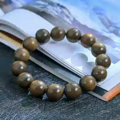 物㯖 国潮新中式文玩佛珠手链复古文艺民族风百搭纳福转运珠基础款单圈紫檀绿檀盘玩沉香木质念珠送礼盒 檀木 木作手串 男女同款情侣款