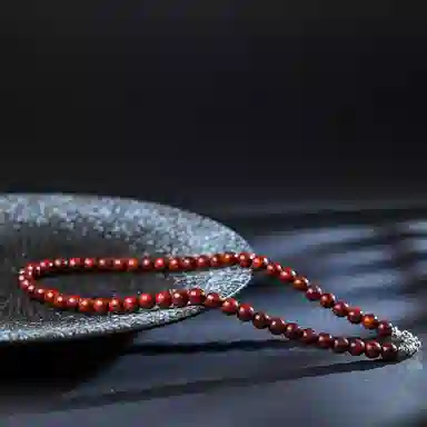 物㯖 小众设计双圈碎银几两文玩新中式轻奢高级感佛珠诸事顺遂平安喜乐八方来财盘玩念珠#寓意好物 血檀 木作手串 男女同款情侣款