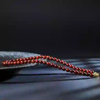 物㯖 小众设计双圈碎银几两文玩新中式轻奢高级感佛珠诸事顺遂平安喜乐八方来财盘玩念珠#寓意好物 血檀 木作手串 男女同款情侣款