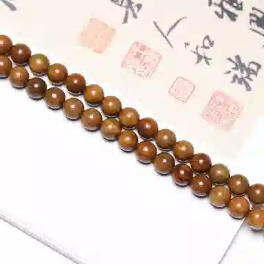 物㯖 国潮木质文玩多圈盘串佛珠 禅意民族风清新简约百搭复古念珠转运珠 礼盒装 绿檀 手串 男女同款情侣款