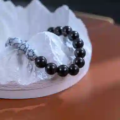 物㯖 新中式国潮原创小众设计考试考研考公上岸转运珠紫光檀招财纳福木质文玩佛珠手链檀木古风念珠饰品 黑檀 木作手串 男女同款情侣款