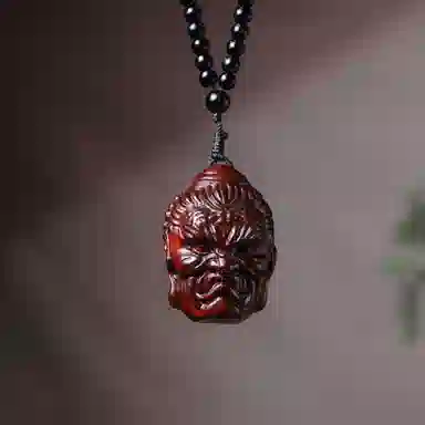 一念之间 物㯖 新中式国潮手工精雕盘玩挂件轻奢高级感车载挂饰随身把玩件招财进宝平安顺遂送礼盒#好运 檀木 木作把件 男女同款情侣款