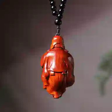 一念之间 物㯖 新中式国潮手工精雕盘玩挂件轻奢高级感车载挂饰随身把玩件招财进宝平安顺遂送礼盒#好运 檀木 木作把件 男女同款情侣款