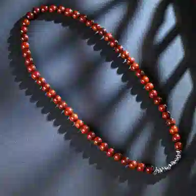 物㯖 小众设计双圈碎银几两文玩新中式轻奢高级感佛珠诸事顺遂平安喜乐八方来财盘玩念珠#寓意好物 血檀 木作手串 男女同款情侣款