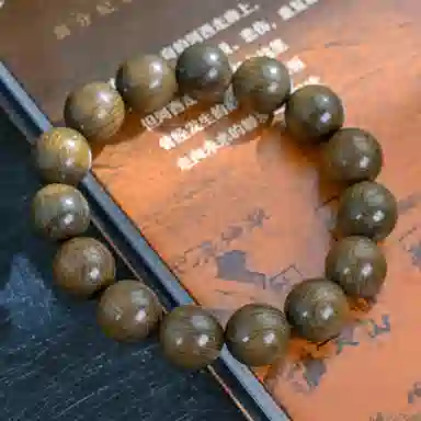 物㯖 国潮新中式文玩佛珠手链复古文艺民族风百搭纳福转运珠基础款单圈紫檀绿檀盘玩沉香木质念珠送礼盒 檀木 木作手串 男女同款情侣款