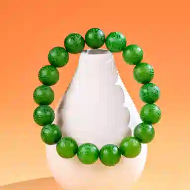 物㯖 国潮雕刻六字真言浅紫冰飘花佛珠招财纳福考试考研上岸绕指柔文艺民族风转运手持 好运 白玉菩提 手串 男女同款情侣款