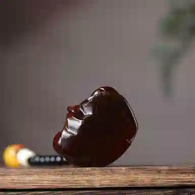 一念之间 物㯖 新中式国潮手工精雕盘玩挂件轻奢高级感车载挂饰随身把玩件招财进宝平安顺遂送礼盒#好运 檀木 木作把件 男女同款情侣款