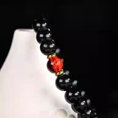 物㯖 五路财神财源滚滚多彩琉璃新中式国潮紫光檀诸事顺利招财进宝纳福转运珠百搭送礼平安好运檀木饰品 黑檀 木作手串 男女同款情侣款