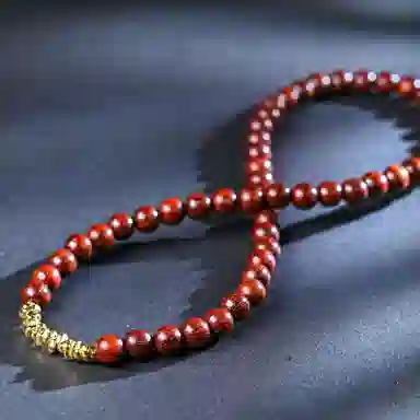 物㯖 小众设计双圈碎银几两文玩新中式轻奢高级感佛珠诸事顺遂平安喜乐八方来财盘玩念珠#寓意好物 血檀 木作手串 男女同款情侣款