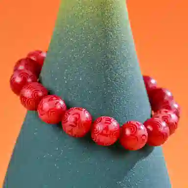 物㯖 国潮雕刻六字真言浅紫冰飘花佛珠招财纳福考试考研上岸绕指柔文艺民族风转运手持 好运 白玉菩提 手串 男女同款情侣款