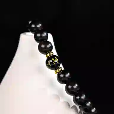 物㯖 五路财神财源滚滚多彩琉璃新中式国潮紫光檀诸事顺利招财进宝纳福转运珠百搭送礼平安好运檀木饰品 黑檀 木作手串 男女同款情侣款